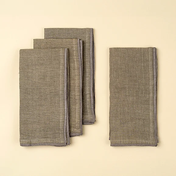 Mercana Stonewashed Linen Napkins S/4, Grey IN6406