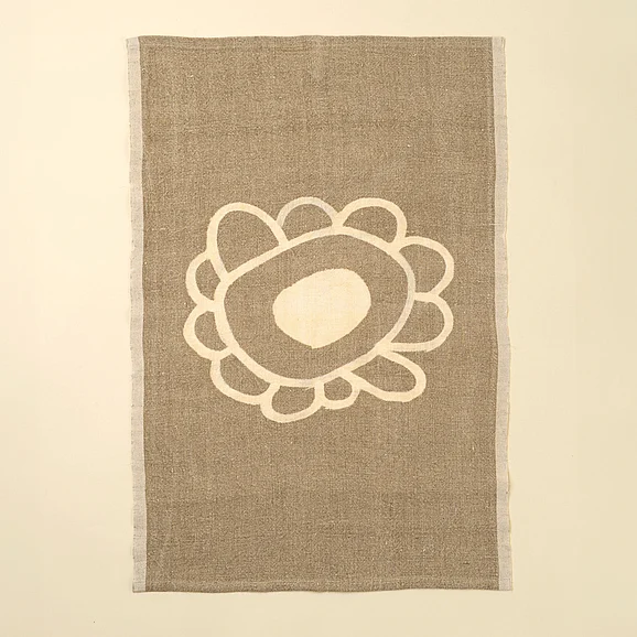 Mercana Poppy Selvage Linen Tea Towel IN6496