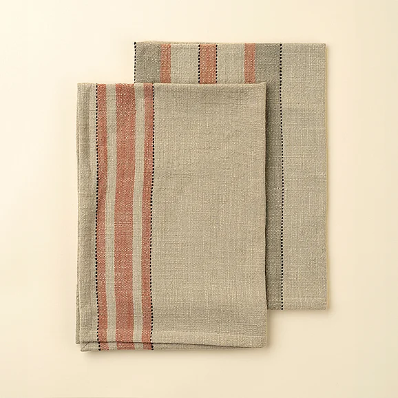Mercana Lea Woven Stripe Tea Towels S/2 IN6579