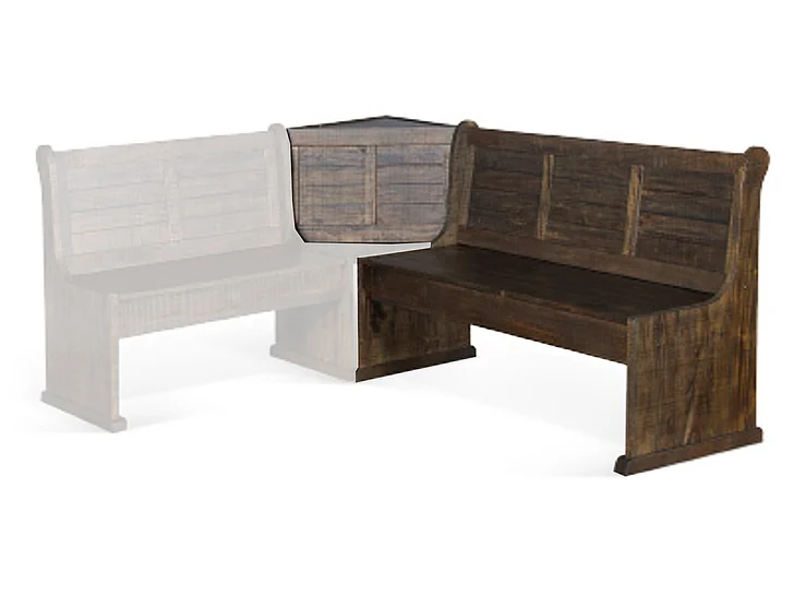 Sunny Designs Homestead Long Bench and Corner Back in Tobacco Leaf 0113TL-BL
