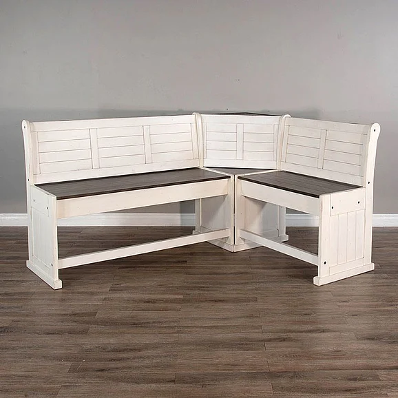Sunny Designs Carriage House Long Bench & Corner Seat in European Cottage 0114EC-BL