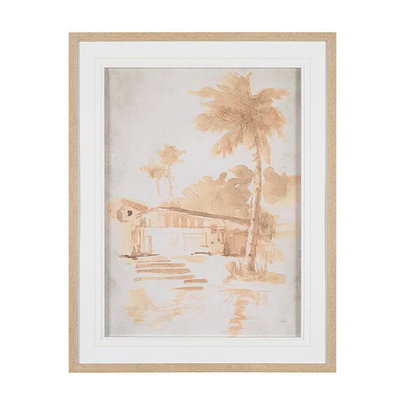 Mercana Palm Spring II by Mercana Studio Hand-Embellished Framed Artwork Matted under Glass 16286