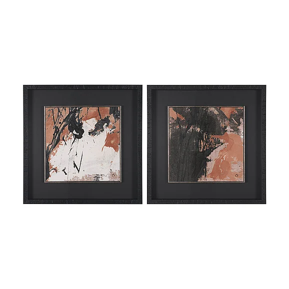 Mercana Tones of Sienna III (Set of 2) by Mercana Studio Hand-Embellished Framed Artwork Matted under Glass 16341