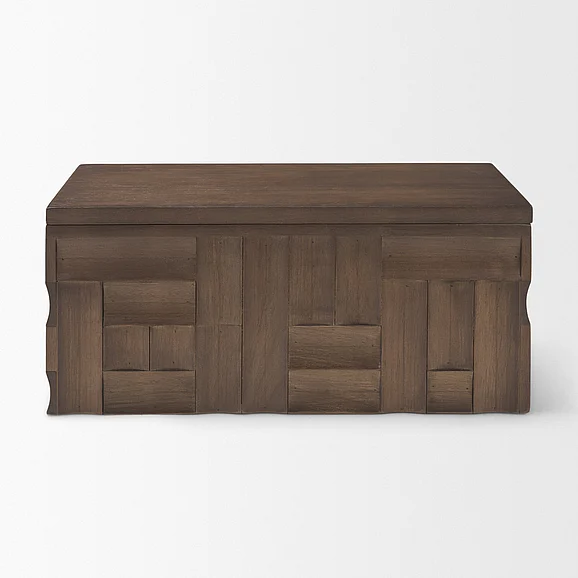 Mercana Vesta Walnut Wood Decorative Box in Dark Bown 71608