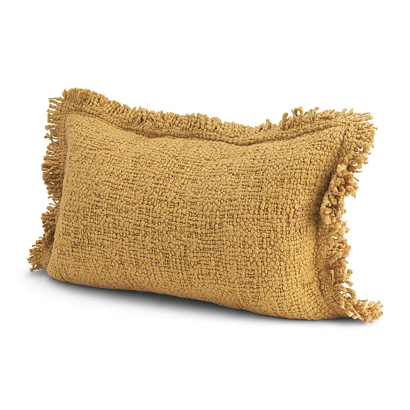 Mercana Kambal 13x21 Mustard Cotton Pillow Cover w/Down Filler 71533-CFD