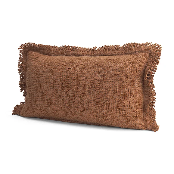 Mercana Kambal 14x26 Mahogany Cotton Pillow Cover w/Down Filler 71552-CFD