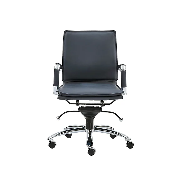 Euro Style Gunar Pro Low Back Office Chair in Blue with Chromed Steel Base 01263BLU