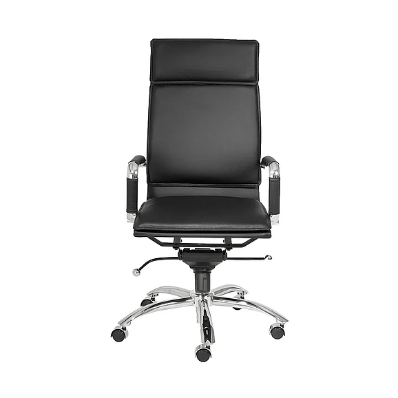 Euro Style Gunar Pro High Back Office Chair in Black with Chromed Steel Base 01264BLK