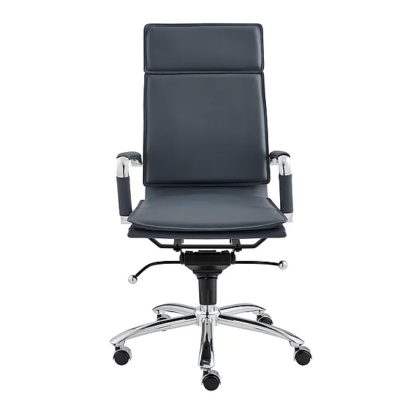 Euro Style Gunar Pro High Back Office Chair in Blue with Chromed Steel Base 01264BLU
