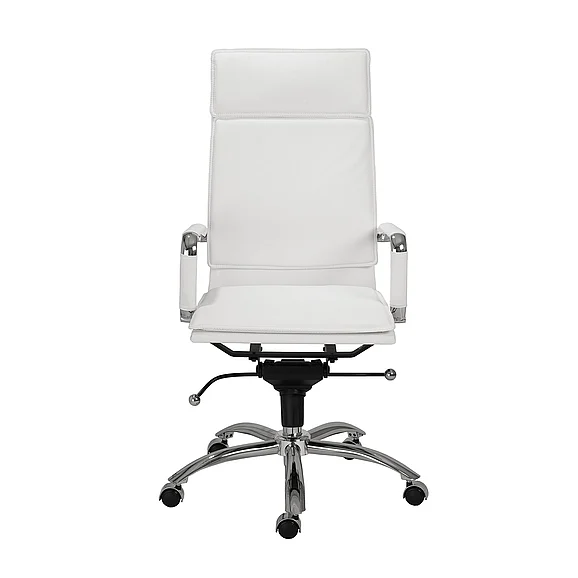 Euro Style Gunar Pro High Back Office Chair in White with Chromed Steel Base 01264WHT