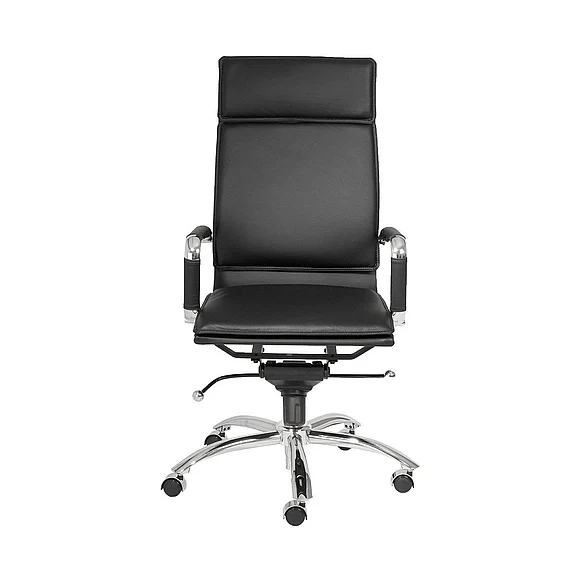 Euro Style Gunar Pro High Back Office Chair in Black with Chromed Steel Base 01264BLK