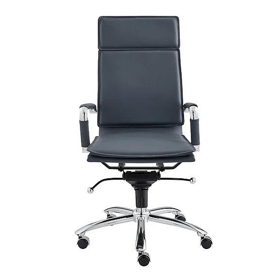 Euro Style Gunar Pro High Back Office Chair in Blue with Chromed Steel Base 01264BLU