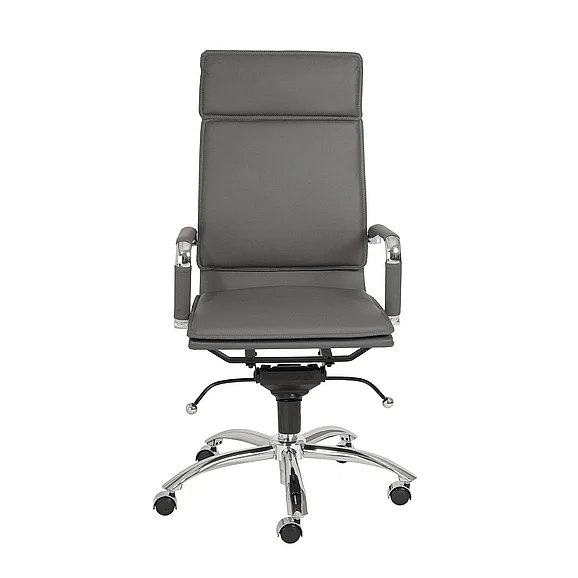 Euro Style Gunar Pro High Back Office Chair in Gray with Chromed Steel Base 01264GRY