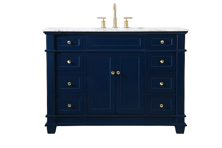 Elegant 48 In. Single Bathroom Vanity Set in Blue VF50048BL