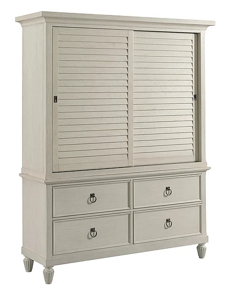 American Drew Grand Bay Media Wardbrobe in Egret 016-270R