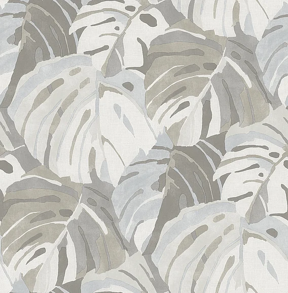 York A-Street Prints Samara Stone Monstera Leaf Wallpaper (Double Roll) 2969-26008