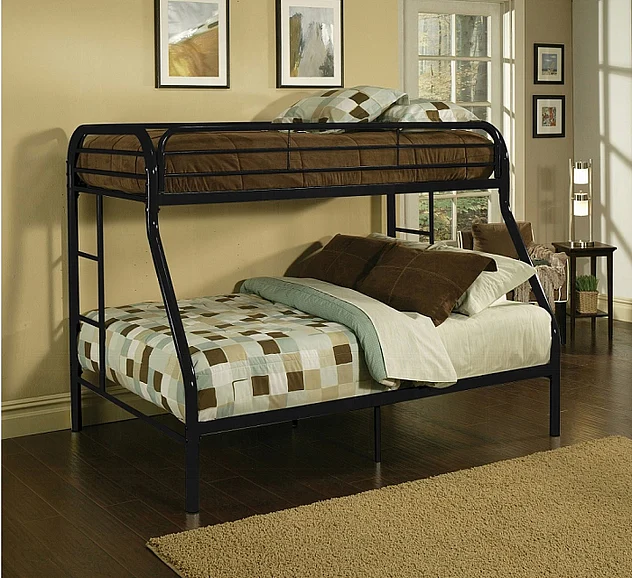 ACME Tritan Twin/Full Bunk Bed in Black 02053BK