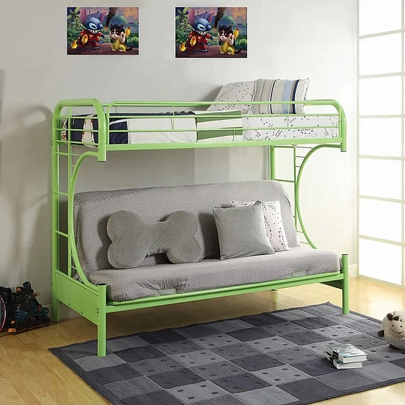 ACME Eclipse Twin/Full Futon Bunk Bed in Green 02091W-GR