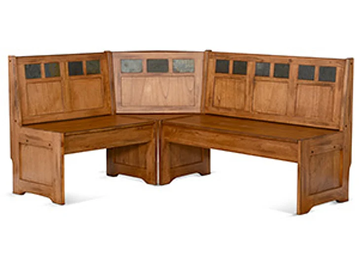 Sunny Designs Sedona Long Bench and Corner Back in Rustic Oak 0219RO2-BL