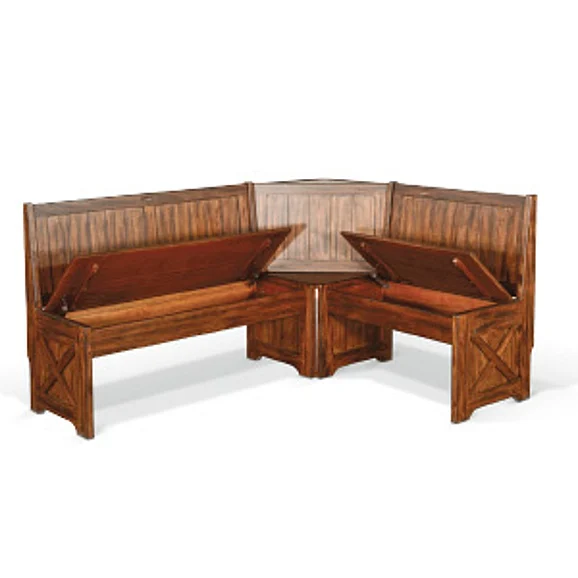 Sunny Designs Tuscany Short Bench and Corner Seat in Vintage Mocha 0222VM-BS