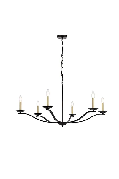 Elegant Trey 42 In. Pendant in Black LD641D42BK CLOSEOUT