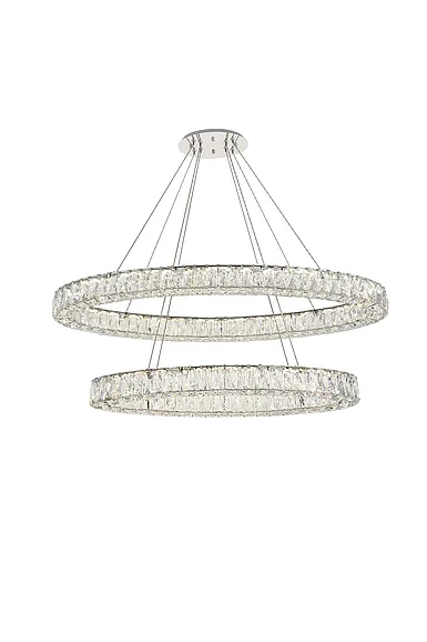 Elegant Monroe Integrated Led Light Chrome Chandelier Clear Royal Cut Crystal 3503D48C
