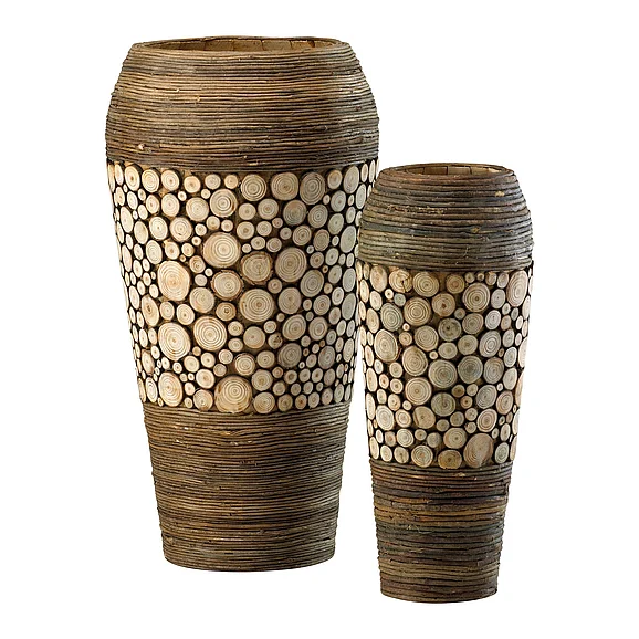 Cyan Design Wood Slice Oblong Containers | Birchwood And Walnut 2520