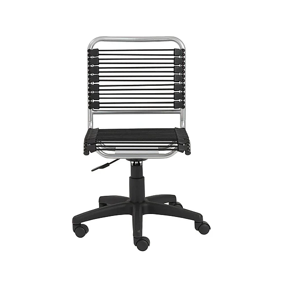 Euro Style Bungie Low Back Office Chair in Black with Aluminum Frame and Black Base 02546
