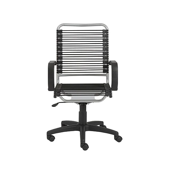 Euro Style Bradley Bungie Office Chair in Black with Aluminum Frame and Black Base 02549