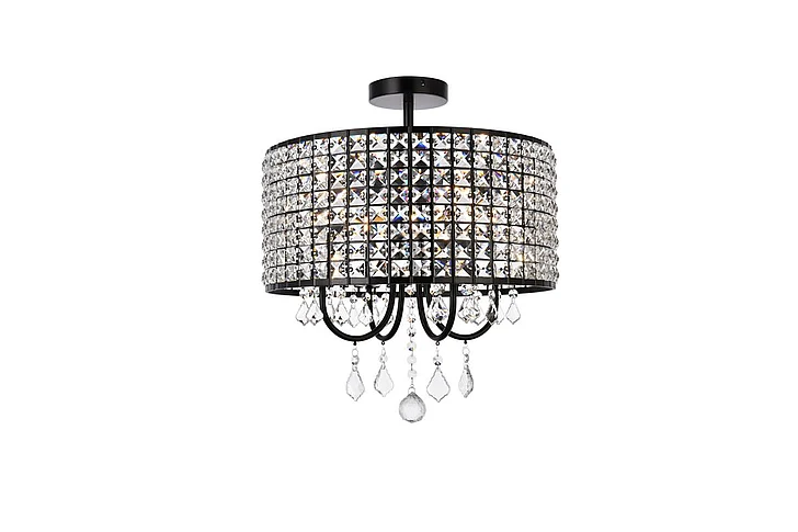 Elegant Elise 17 In. Flush Mount in Black LD712F17BK CLOSEOUT