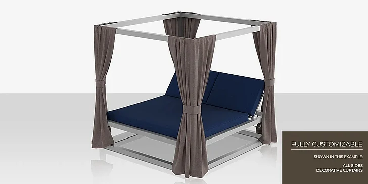 DecoScape Breeze Daybed with 4 Corner and 4 Curtains Decorative Corner Curtains