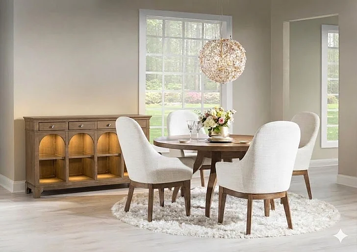 Legacy Classic Trisha Yearwood 5pc Round Dining Set in Ovation Tweed