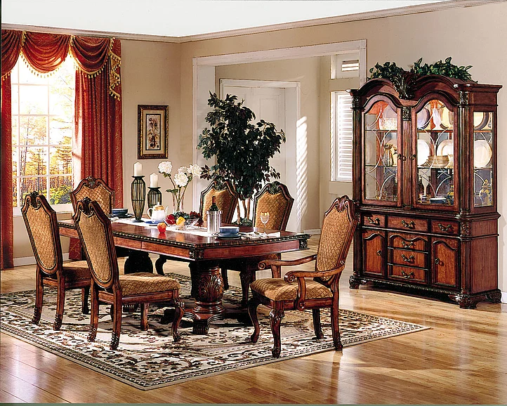 Acme Chateau De Ville 7-Piece Double Pedestal Dining Set in Cherry