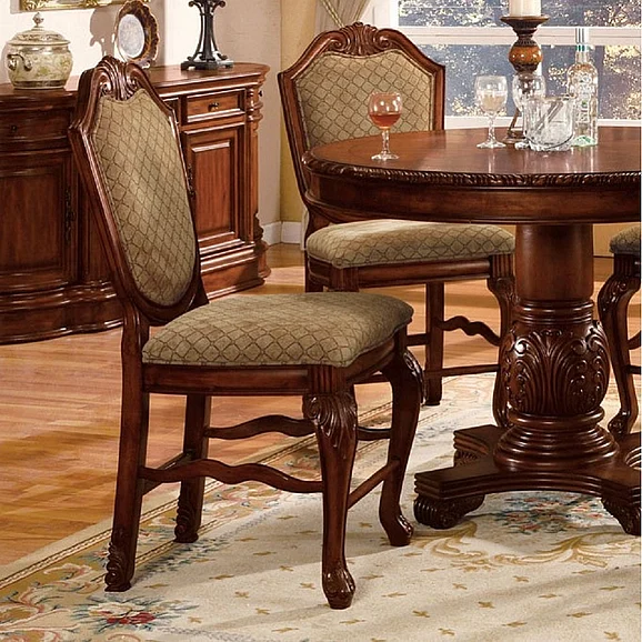 ACME Chateau De Ville Counter Height Chair (Set of 2) in Cherry Finish 4084