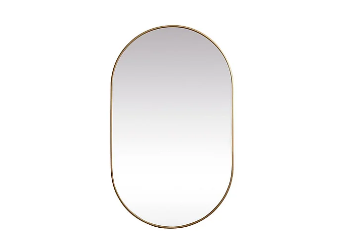 Elegant Metal Frame Oval Mirror 36X60 In. in Brass MR2A3660BRS
