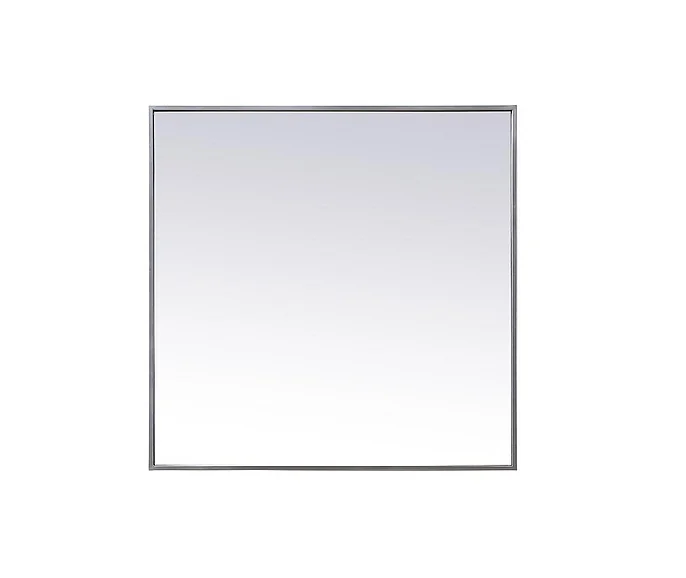 Elegant Metal Frame Square Mirror 30 In. in Silver MR43030S