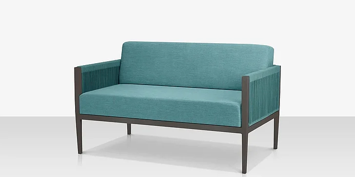 DecoScape Skye Loveseat in Tex Gray Frame/Teal Durarope SF-3303-102-TXG-TGR