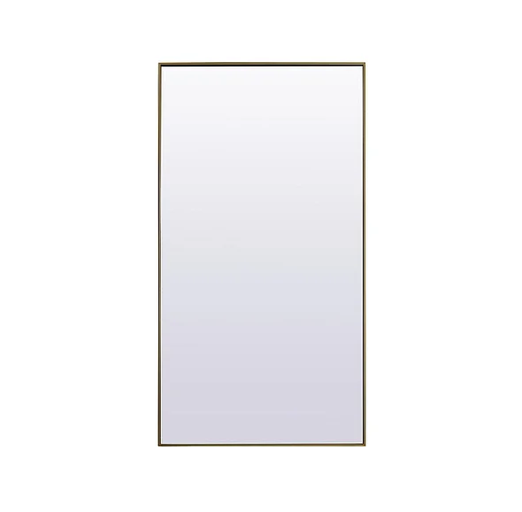 Elegant Metal Frame Rectangle Full Length Mirror 36X72 In. in Brass MR4FL3672BR