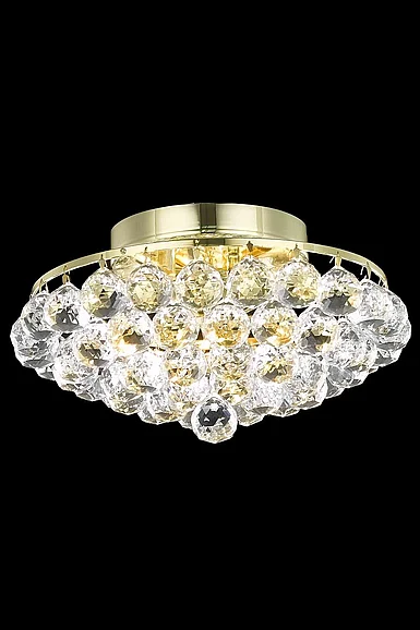 Elegant Corona 4 Light Chrome Flush Mount Clear Royal Cut Crystal V9805F14G/RC CLOSEOUT