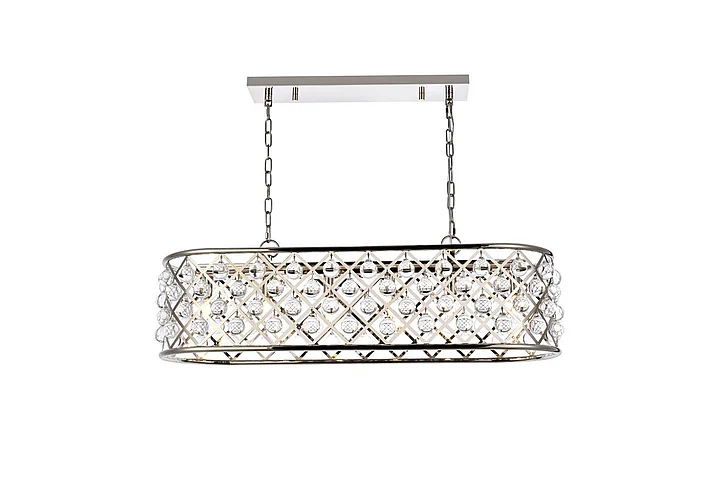 Elegant Madison 6 Light Polished Nickel Chandelier Clear Royal Cut Crystal 1215G40PN/RC
