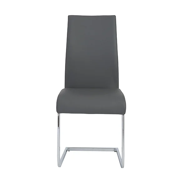 Euro Style Epifania Dining Chair in Gray with Chrome Legs (Set of 4) 05093GRY-MP2