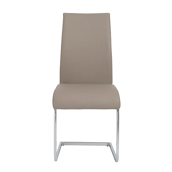 Euro Style Epifania Dining Chair in Taupe with Chrome Legs (Set of 4) 05093TPE-MP2
