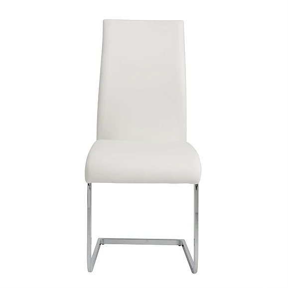 Euro Style Epifania Dining Chair in White with Chrome Legs (Set of 4) 05093WHT-MP2