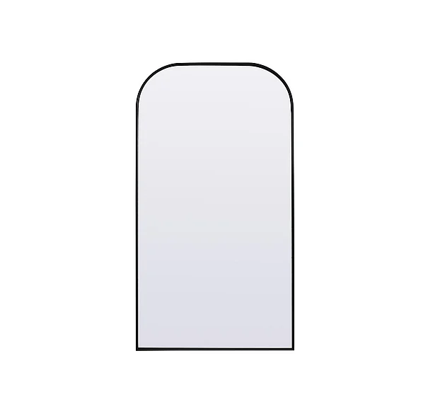 Elegant Metal Frame Arch Full Length Mirror 35X66 In. in Black MR1FL3566BLK