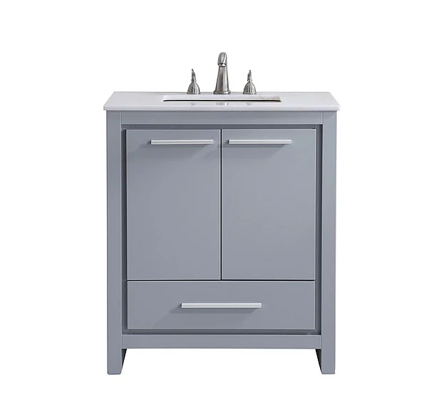 Elegant 30 In. Single Bathroom Vanity Set in Grey VF-1028