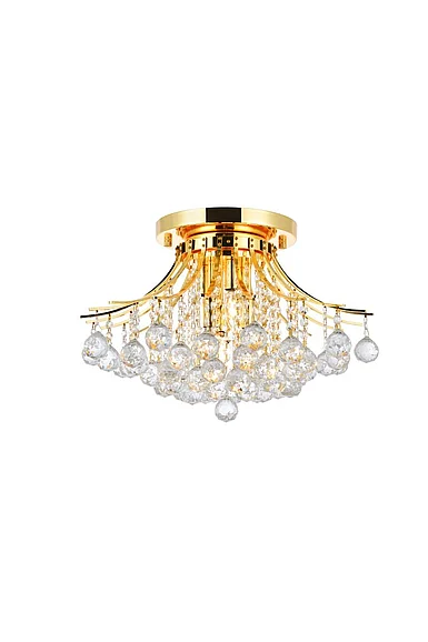 Elegant Toureg 6 Light Gold Flush Mount Clear Royal Cut Crystal V8000F19G/RC