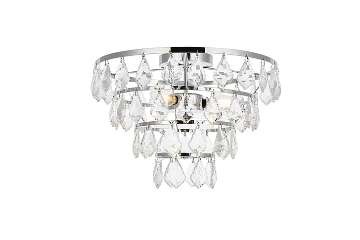 Elegant Ella 14 In. Flush Mount in Chrome 1101F14C CLOSEOUT