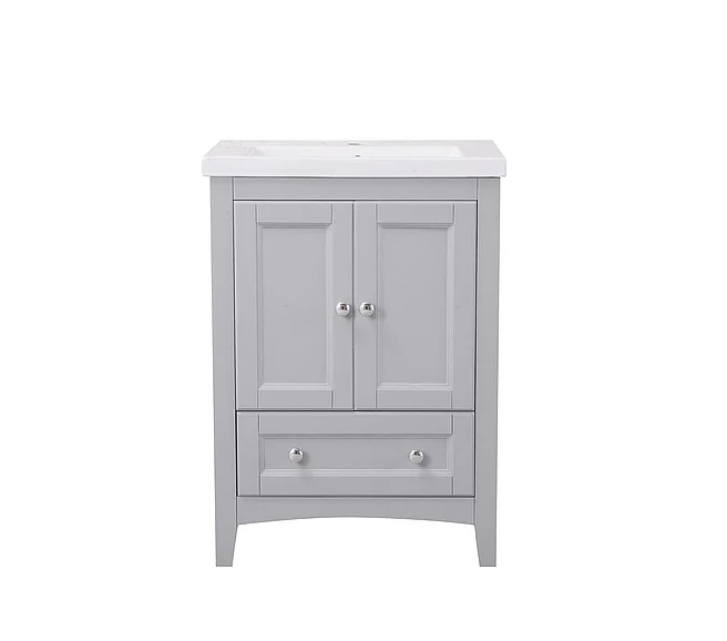 Elegant 24 In. Single Bathroom Vanity Set in Medium Grey VF-2002