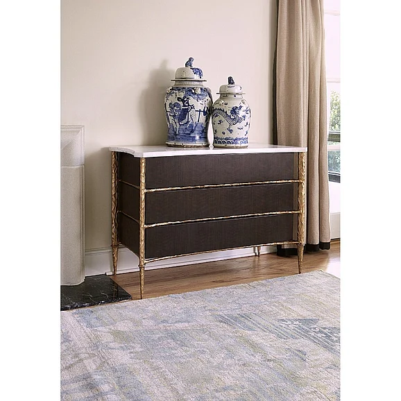 Ambella Home Chiseled Chest in Walnut/Gold 06813-830-001