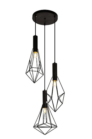 Elegant Jago Collection Pendant D16.0 H30.4 LT:3 Black Finish LDPD2108